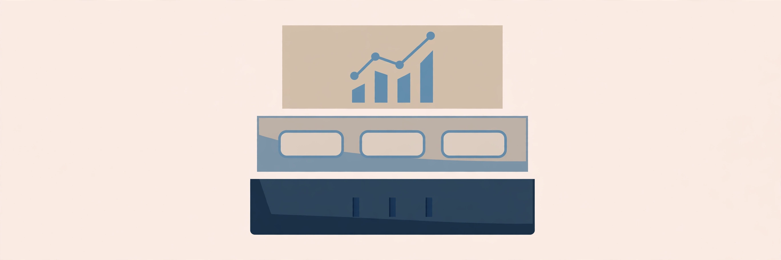 Three stacked layers: server, website, and analytics